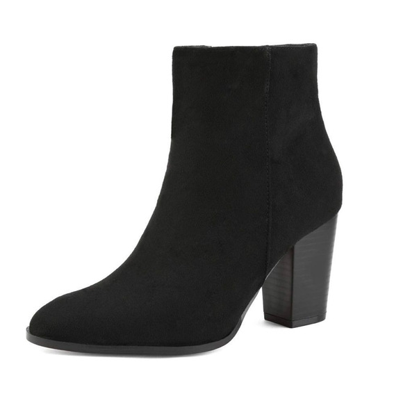 NWT Wool + Pepper Co. Black Suede Heeled Ankle Booties - Picture 1 of 8